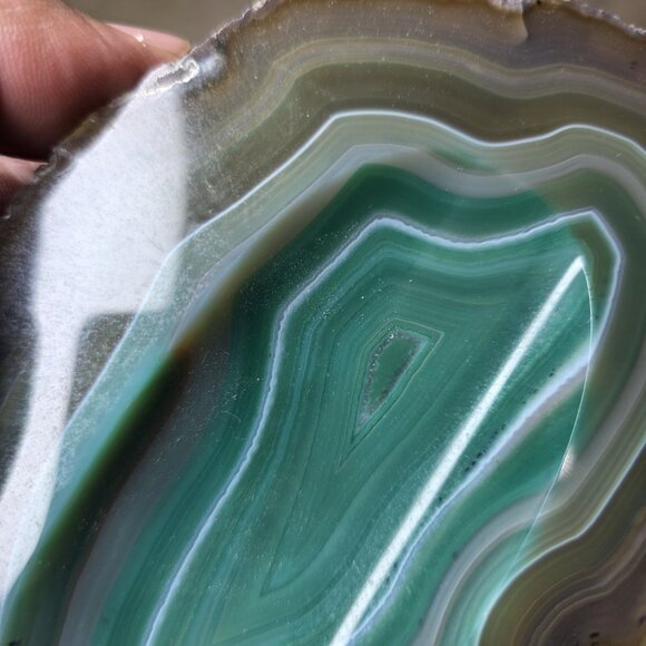 Agate Stone Slice Ashtray Trinket Soap Dish Geode Rock Crystal Polished - Picture 9 of 11